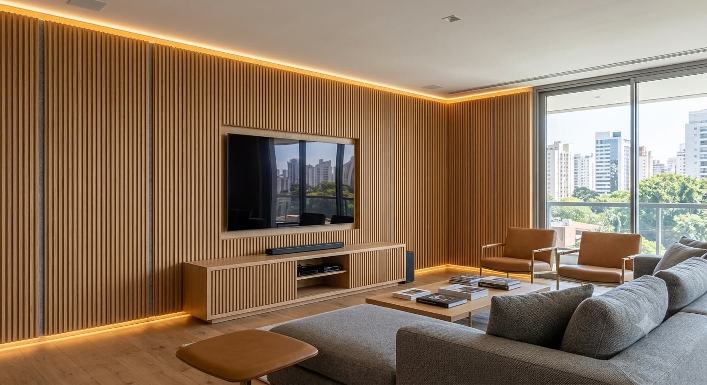 Painel Ripado Vertical Living